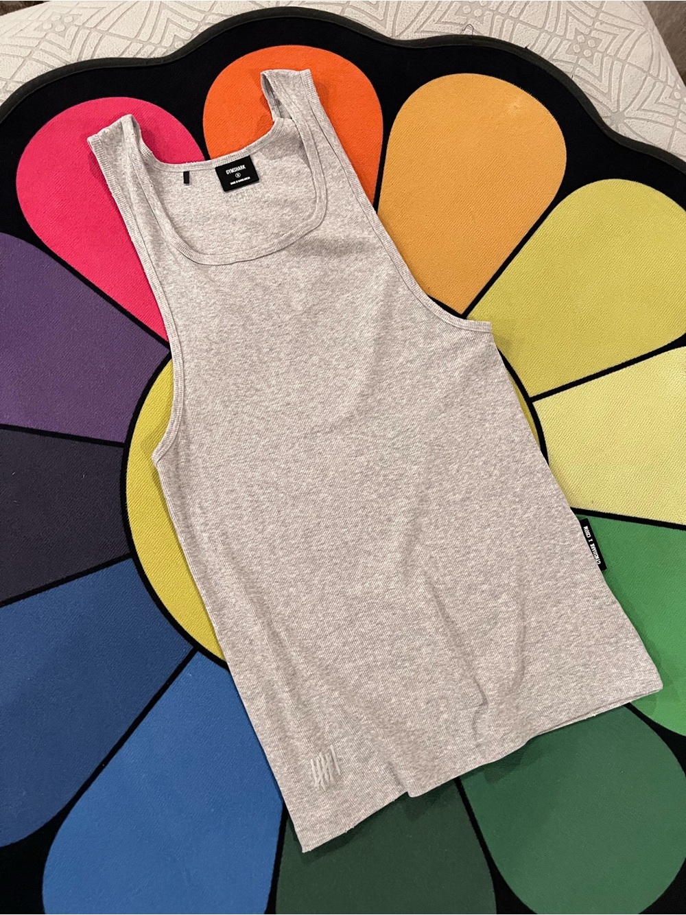 Gymshark x CBUM ribbed tank medium color bros stone grey marl